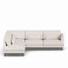 Bredhult soffa Caleido Beige 9600-svart stål 3-sits A2
