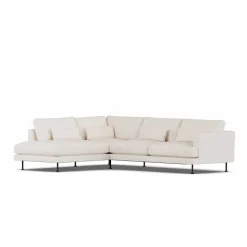 Bredhult soffa Caleido Beige 9600-svart stål 3-sits A2