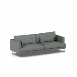Bredhult soffa Caleido Grey 1240-svart stål 3-sits