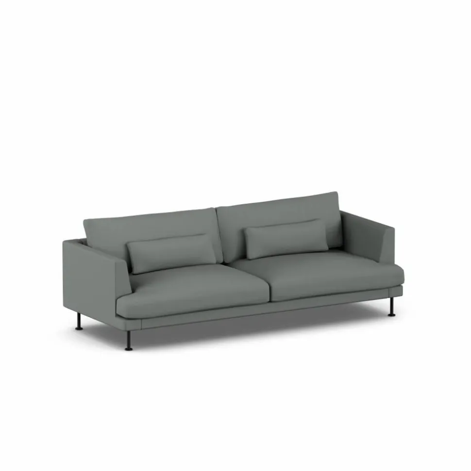 Bredhult soffa Caleido Grey 1240-svart stål 3-sits