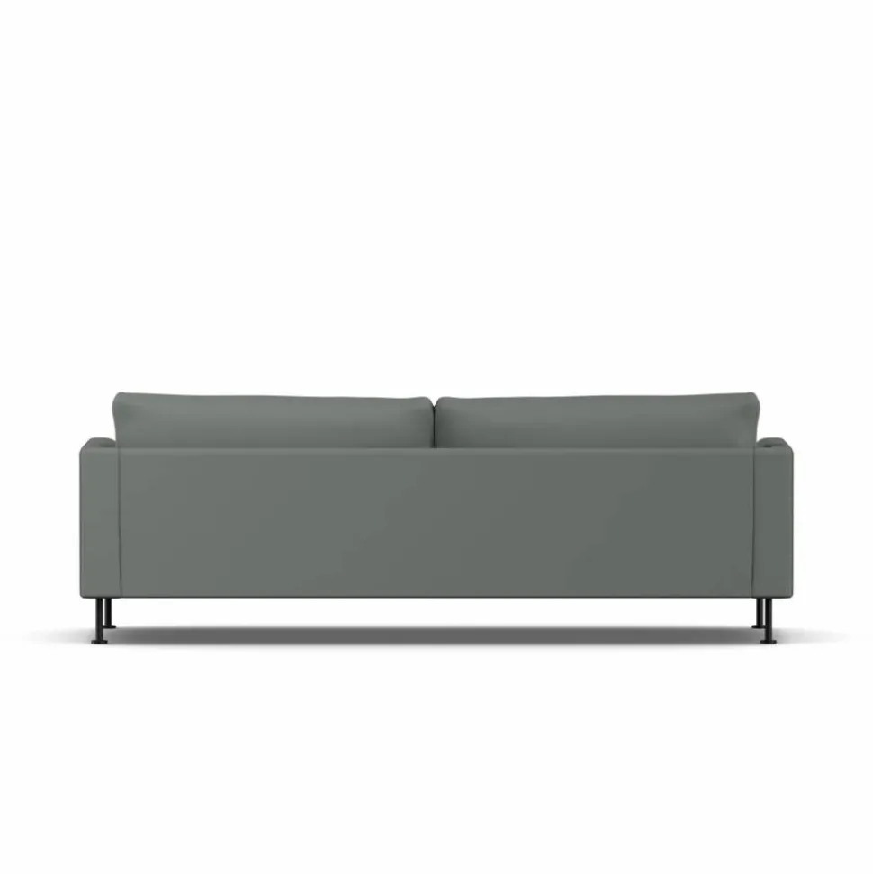 Bredhult soffa Caleido Grey 1240-svart stål 3-sits