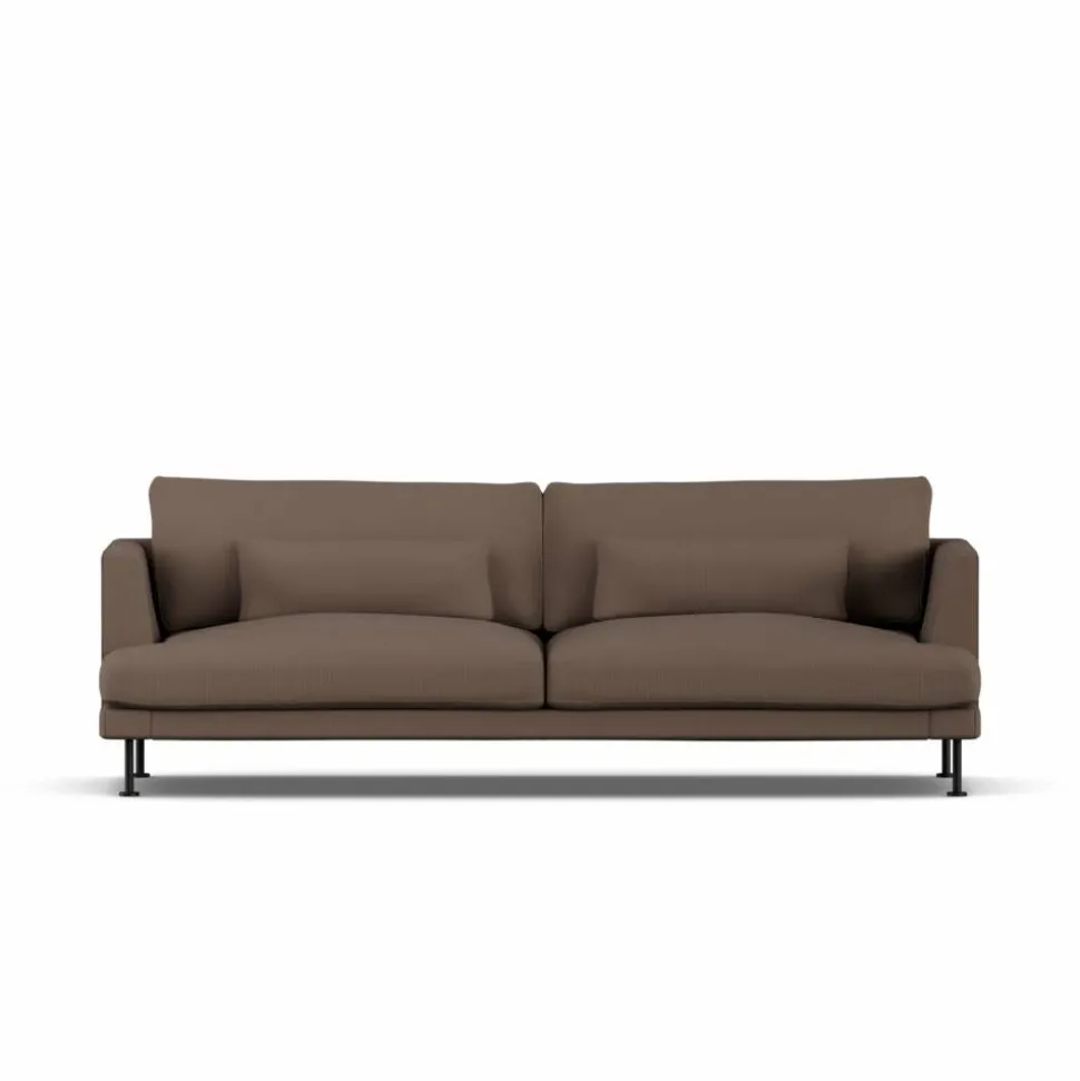 Bredhult soffa Jump Brown 1955-svart stål 3-sits