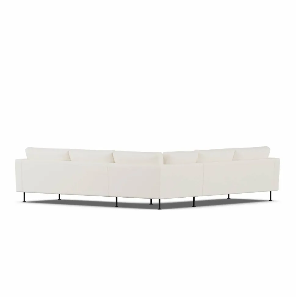 Bredhult soffa Jump Off White 1954-svart stål hörnsoffa F