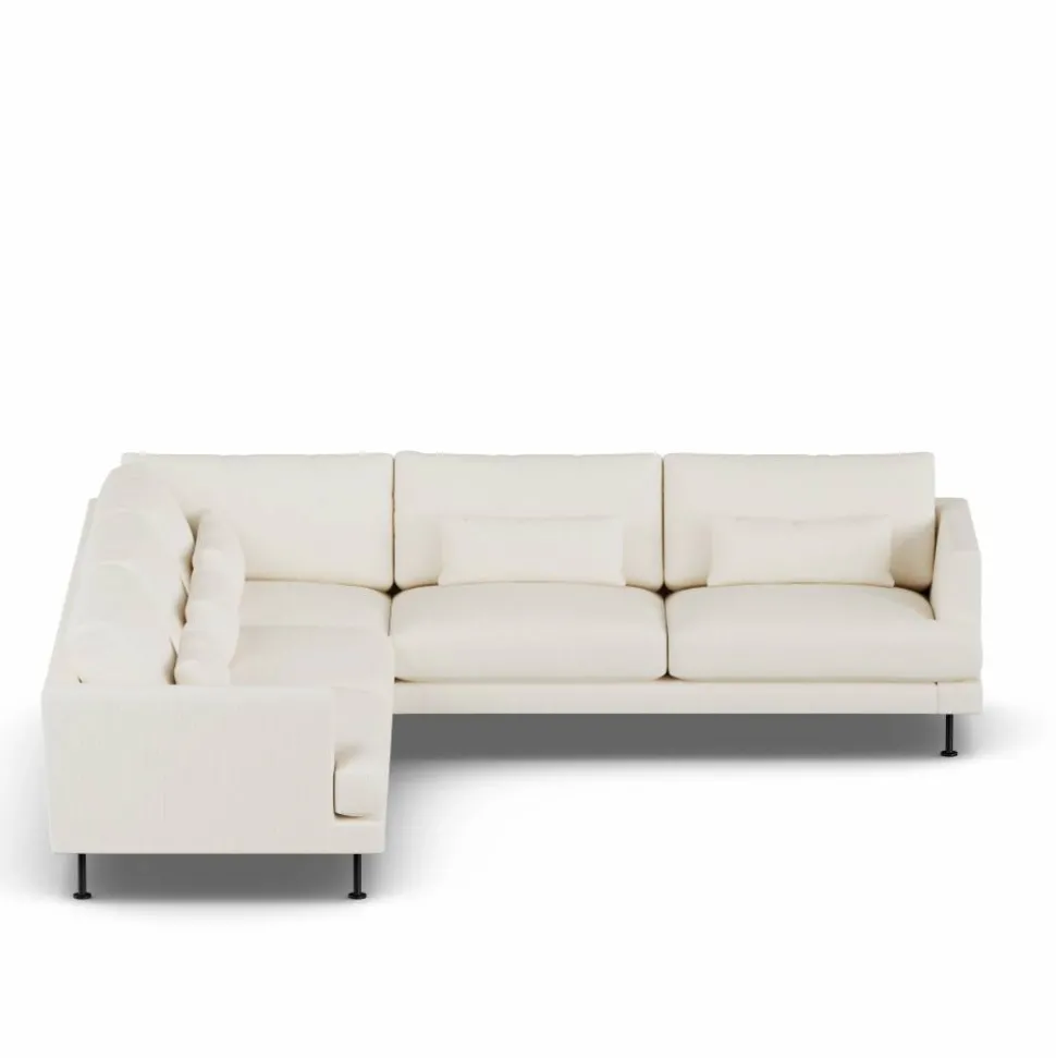 Bredhult soffa Jump Off White 1954-svart stål hörnsoffa F