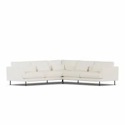 Bredhult soffa Jump Off White 1954-svart stål hörnsoffa F