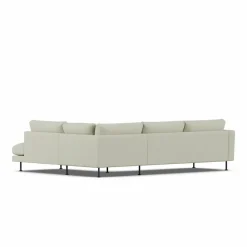 Bredhult soffa Luiza Beige 3981-svart stål 3-sits A1