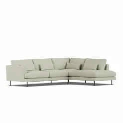 Bredhult soffa Luiza Beige 3981-svart stål 3-sits A1