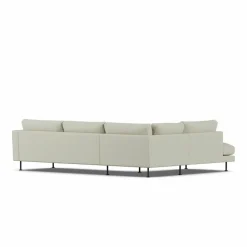 Bredhult soffa Luiza Beige 3981-svart stål 3-sits A2