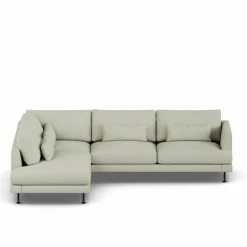Bredhult soffa Luiza Beige 3981-svart stål 3-sits A2