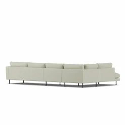 Bredhult soffa Luiza Beige 3981-svart stål 4-sits B2