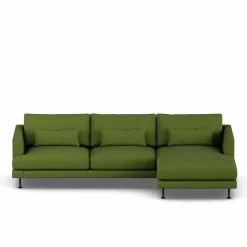 Bredhult soffa Luiza Green 3975-svart stål 2 5-sits C1