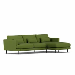 Bredhult soffa Luiza Green 3975-svart stål 2 5-sits C1