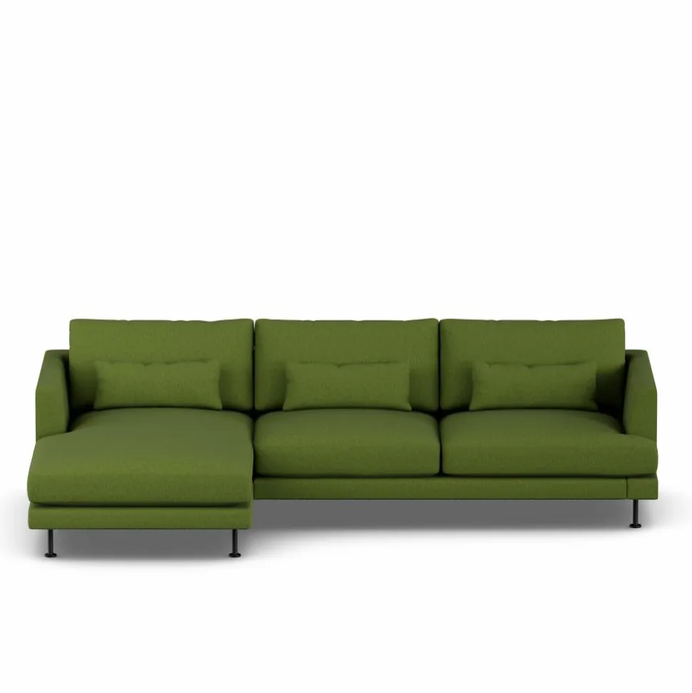 Bredhult soffa Luiza Green 3975-svart stål 2 5-sits C2