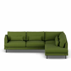 Bredhult soffa Luiza Green 3975-svart stål 3-sits A1