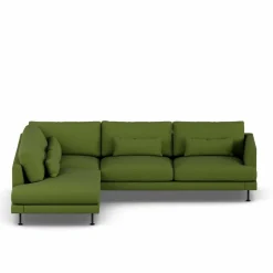 Bredhult soffa Luiza Green 3975-svart stål 3-sits A2