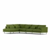 Bredhult soffa Luiza Green 3975-svart stål 4-sits B2