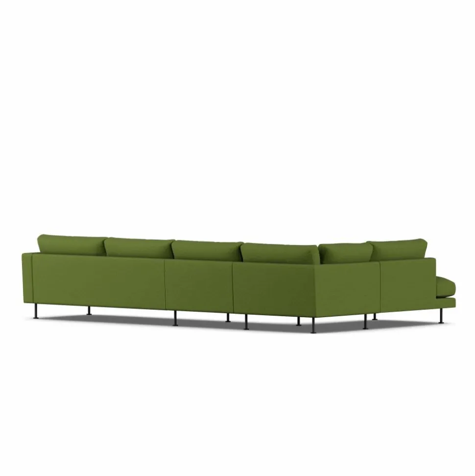 Bredhult soffa Luiza Green 3975-svart stål 4-sits B2