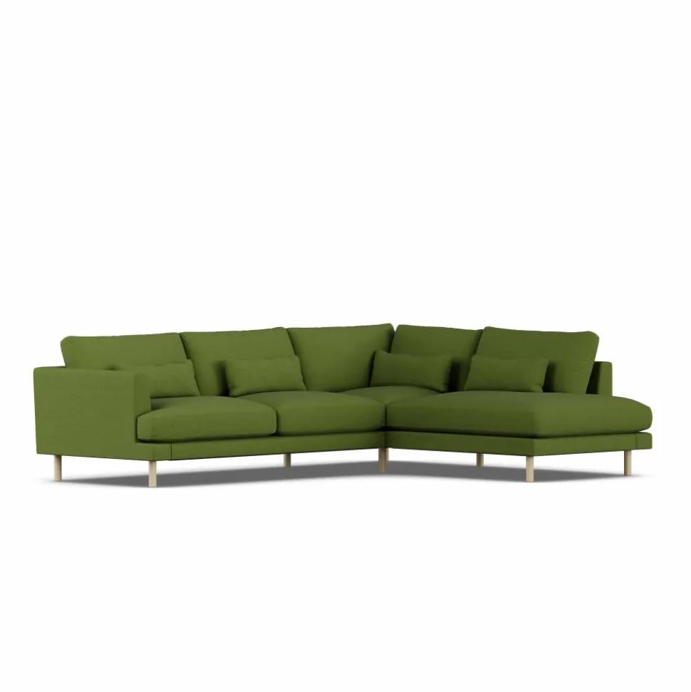 Bredhult soffa Luiza Green 3975-vitoljad ek 3-sits A1