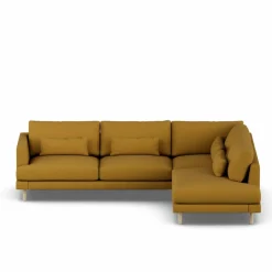 Bredhult soffa Luiza Mustard 3972-vitoljad ek 3-sits A1