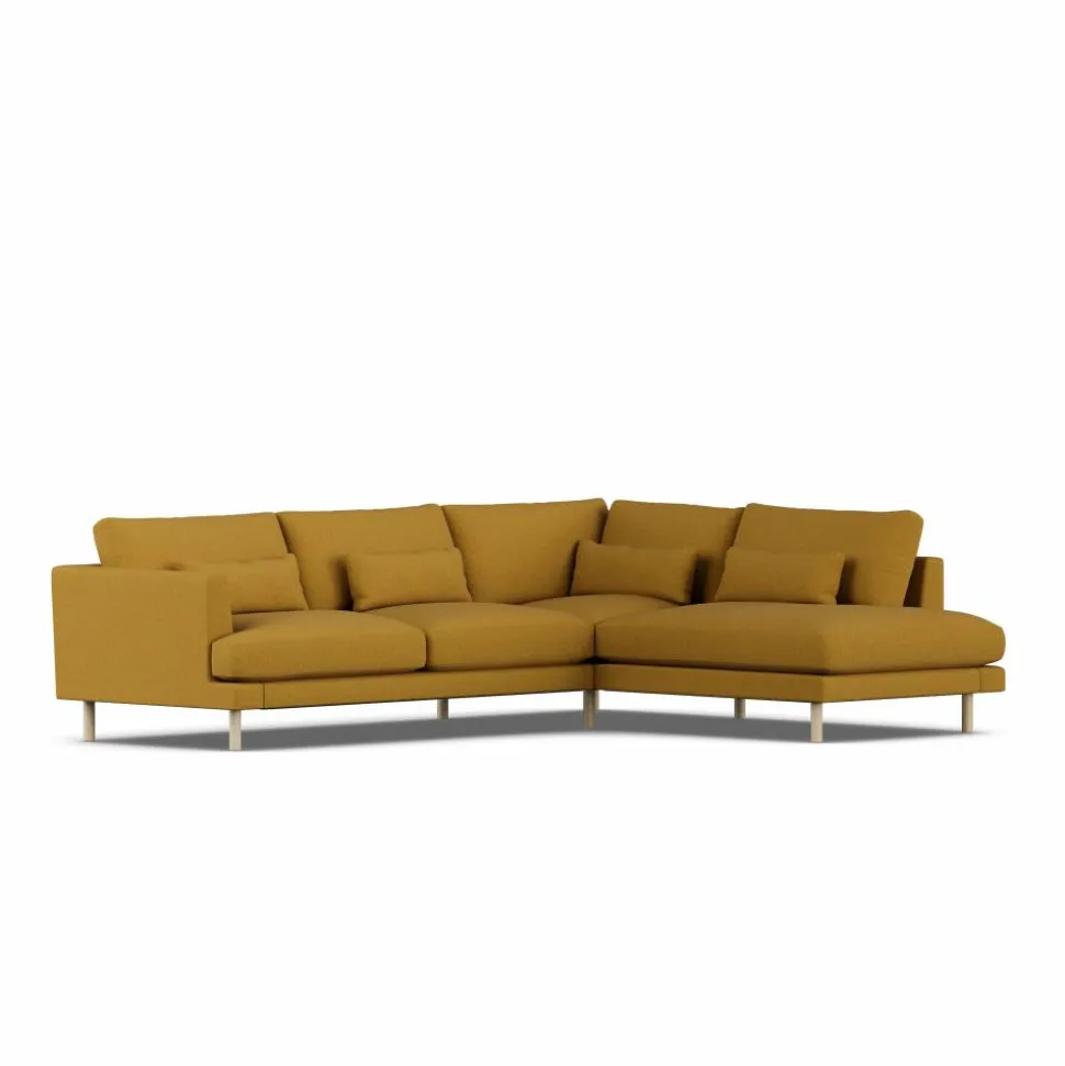 Bredhult soffa Luiza Mustard 3972-vitoljad ek 3-sits A1