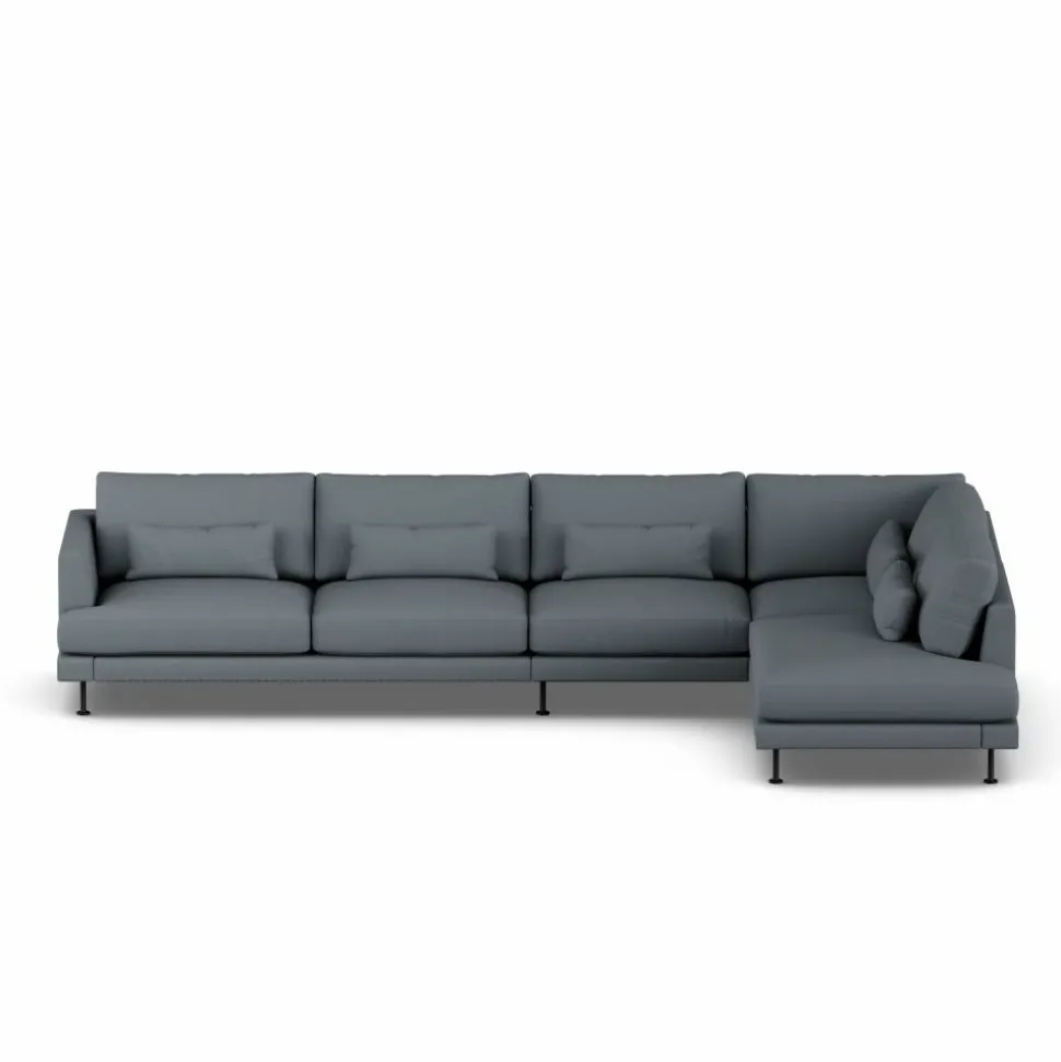 Bredhult soffa Same Blue 6678-svart stål 4-sits B1