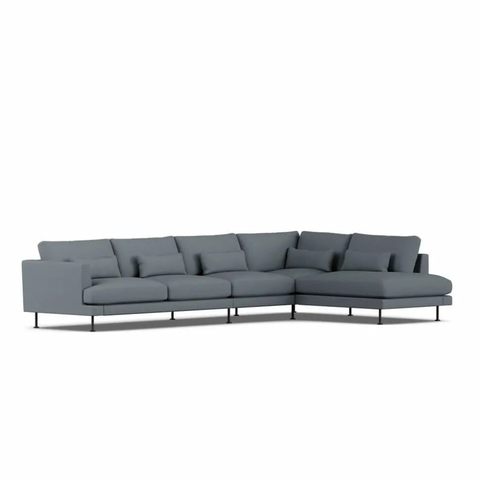 Bredhult soffa Same Blue 6678-svart stål 4-sits B1