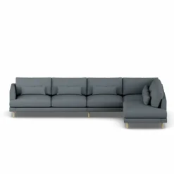 Bredhult soffa Same Blue 6678-vitoljad ek 4-sits B1