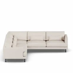 Bredhult soffa Same Off White 6671-svart stål hörnsoffa F