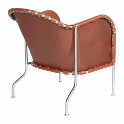 Bruno fåtölj Läder brun vintage-matt chrome