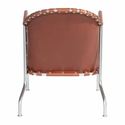 Bruno fåtölj Läder brun vintage-matt chrome