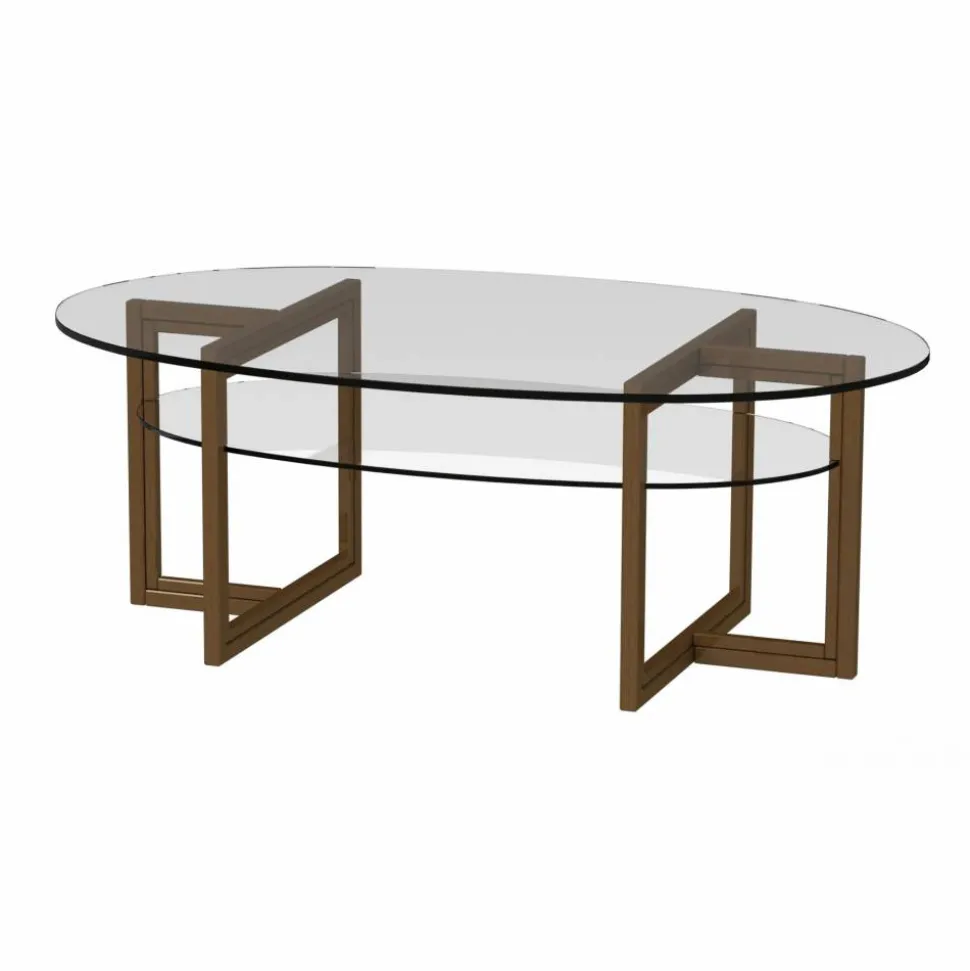 Brutus soffbord ellips ek brunolja 130x80cm glasskivor