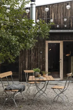 Bryggeribord Teak-varmförzinkat stativ