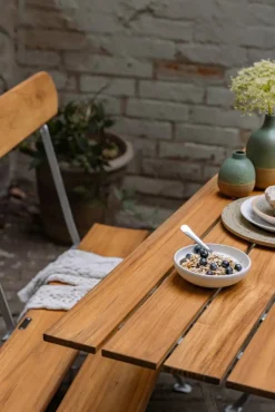 Bryggeribord Teak-varmförzinkat stativ