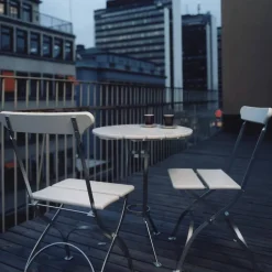 Bryggeri trefotsbord Vit lack ek-varmförzinkad