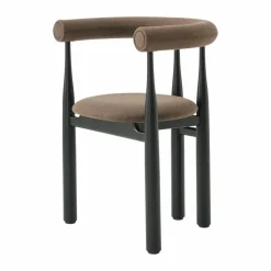 Bukowski karmstol klädd Black Wooly Plus 1008