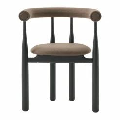 Bukowski karmstol klädd Black Wooly Plus 1008