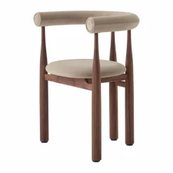 Bukowski karmstol klädd Walnut Megan 26 Beige