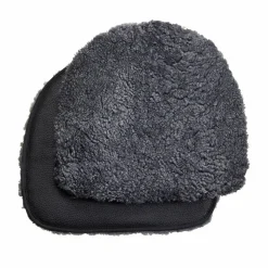 Buzz stolsdyna fårskinn Charcoal-svart läderimitation