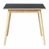 C35A matbord 82x82 cm Black linoleum-oak nature waterbased laquer