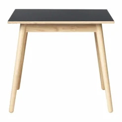 C35A matbord 82x82 cm Black linoleum-oak nature waterbased laquer