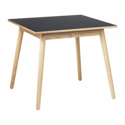 C35A matbord 82x82 cm Black linoleum-oak nature waterbased laquer