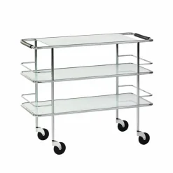 Cargo serveringsvagn Frostat glas-krom