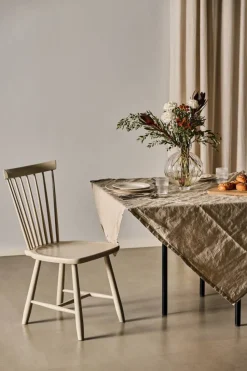 Carl matbord Ø115 & Ilägg + Lilla Åland stol 4-pack – Ljus björk-beige