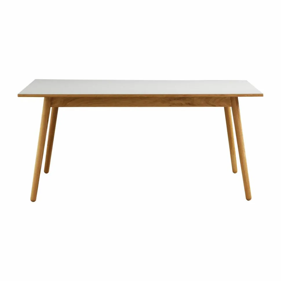 C35B matbord 82x160 cm Light grey linoleum-oak nature waterbased laquer
