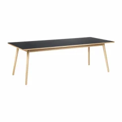 C35C matbord 95x220 cm Black linoleum-oak nature waterbased laquer