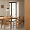 CH338 matbord & ilägg + CH23 stol 6-pack - Teak-ek
