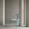 CH24 Y-stol Soft Crawford Wegner Pewter-naturflätad
