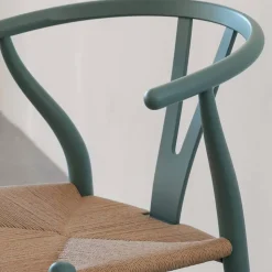 CH24 Y-stol Soft Crawford Wegner Pewter-naturflätad