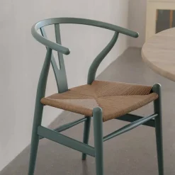 CH24 Y-stol Soft Crawford Wegner Pewter-naturflätad
