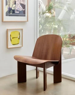 Chisel lounge chair Lackad valnöt